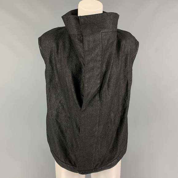 RICK OWENS DRKSHDW Black Coated Sleeveless Vest - Picture 1 of 6